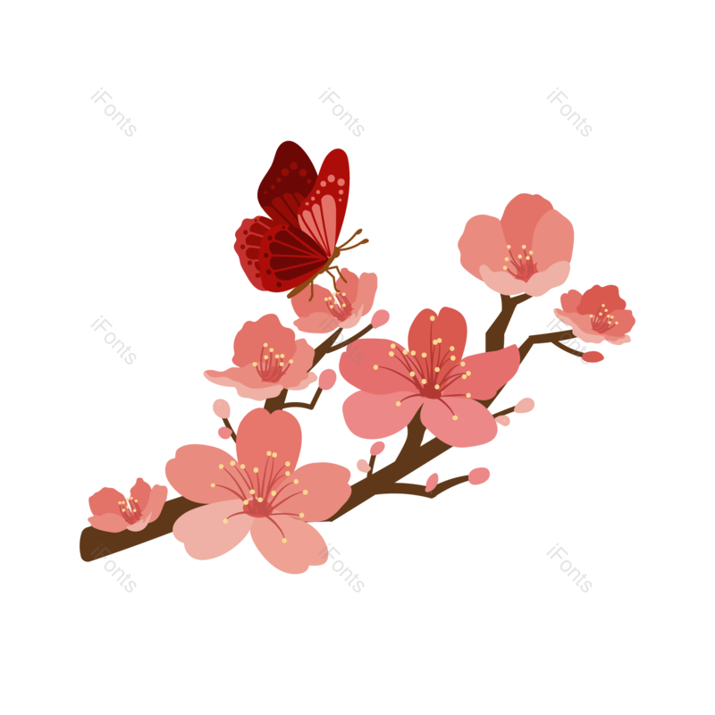 装饰图片,素材元素,蝴蝶PNG,鲜花免抠素材